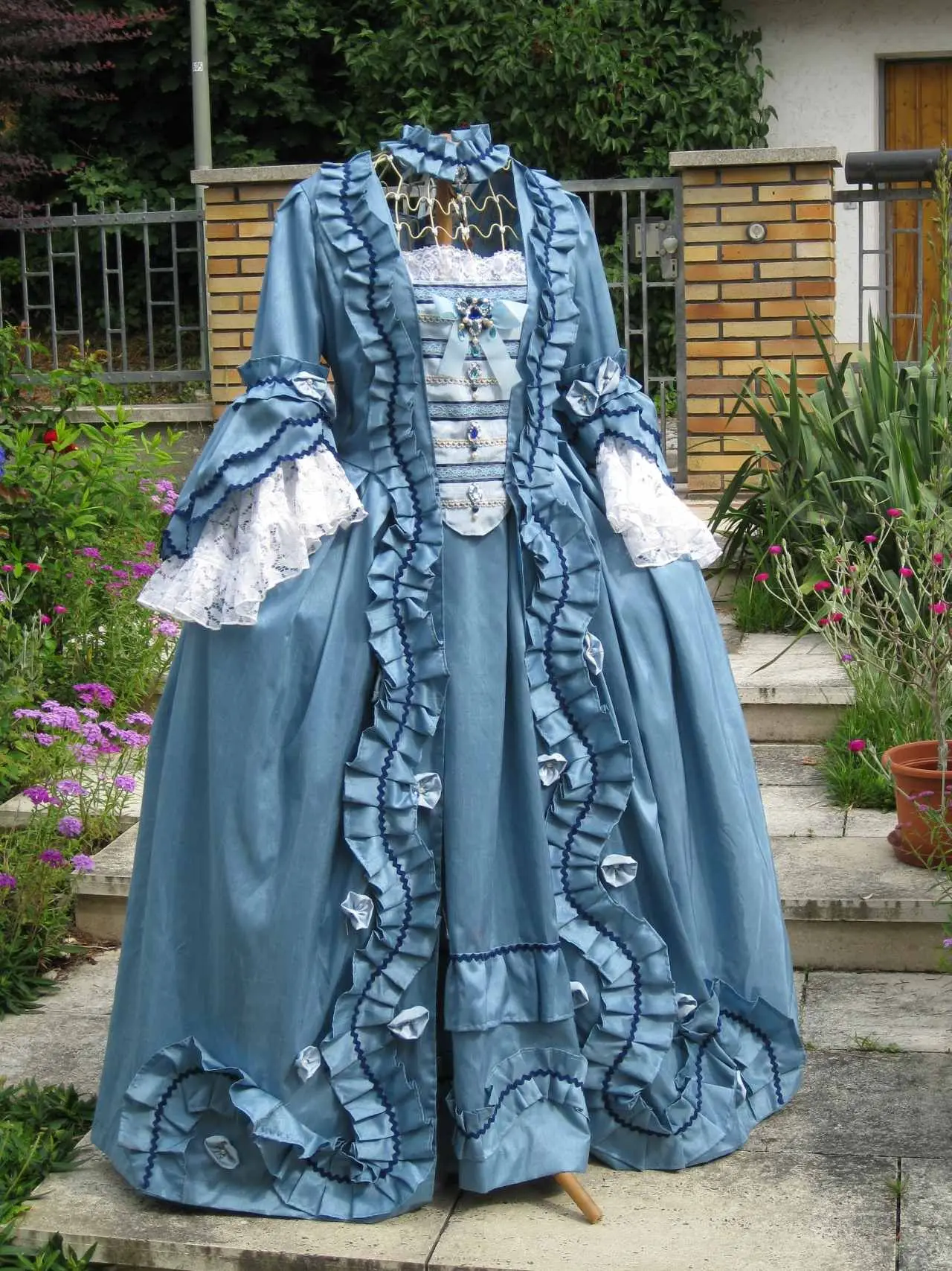 Marie Antoinette Baroque Ball Gown Medieval Court Royal Princess Renaissance Costume Blue Rococo Baroque Vintage Ball Gown