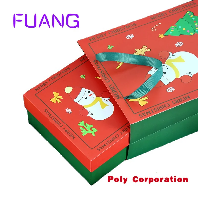 Custom  Custom Logo Wholesale red Magnetic Folding Gift Box Xmas Large Merry Christmas Gift Packagingpacking box for small busin