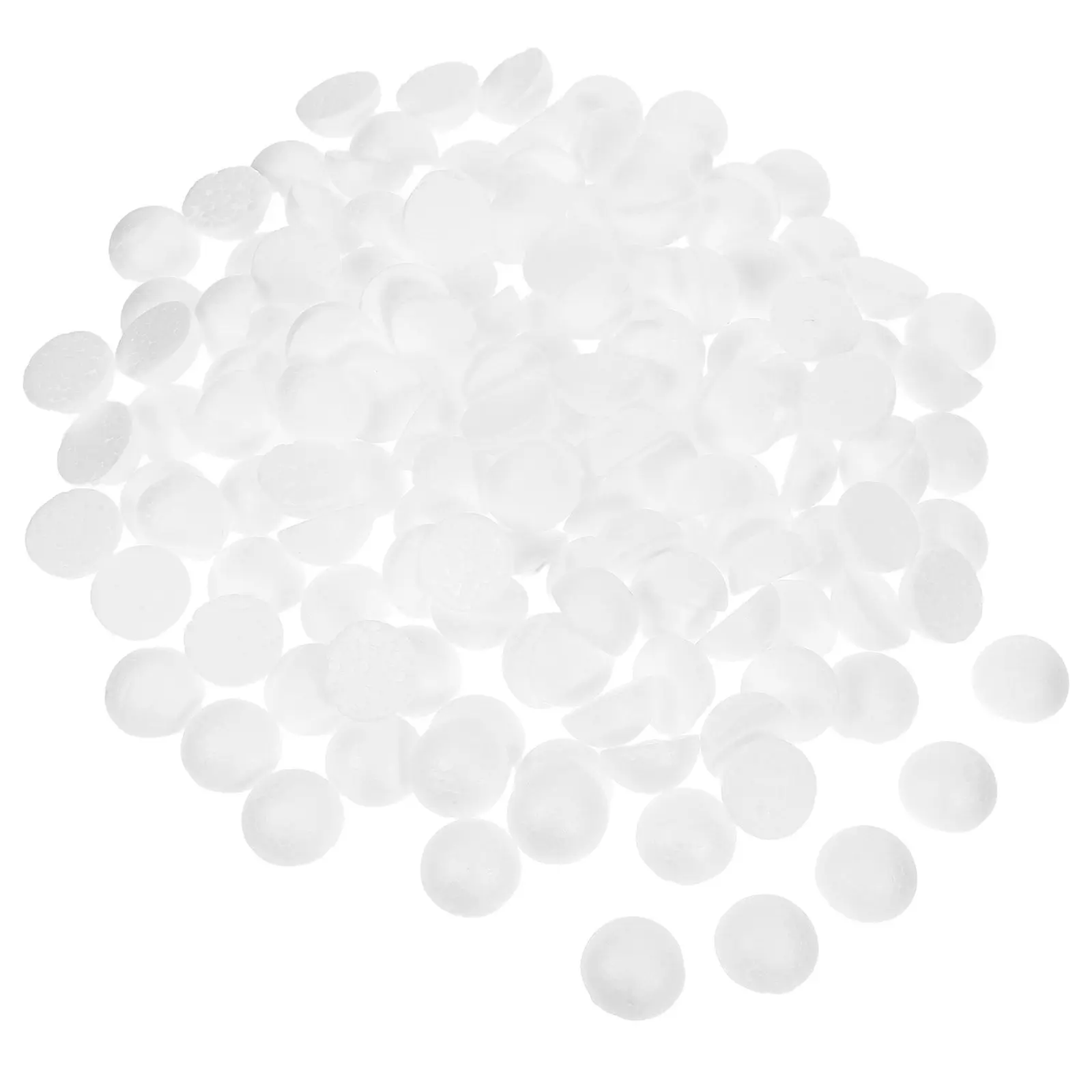 200Pcs 3Cm White Styropor Half Round Foam Balls for DIY Craft Projects Christmas Ornament Making Children Education Painting