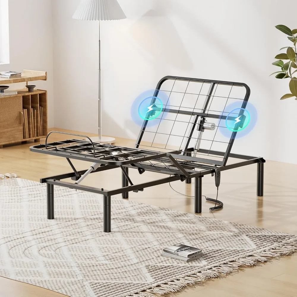 

Full Adjustable Bed Frame, Metal Electric Bed Base with Head & Foot Incline