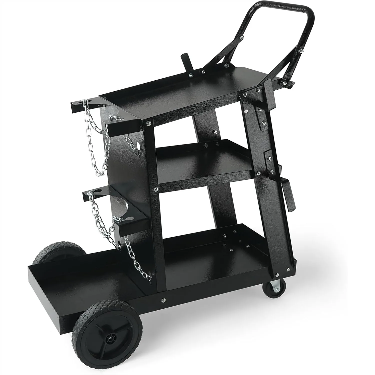 

Welding Cart Heavy Duty with 400 Lbs Capacity, 360° Swivel Wheels, Tank Storage, Rolling Cart for TIG ARC MMA Plasma Cutter