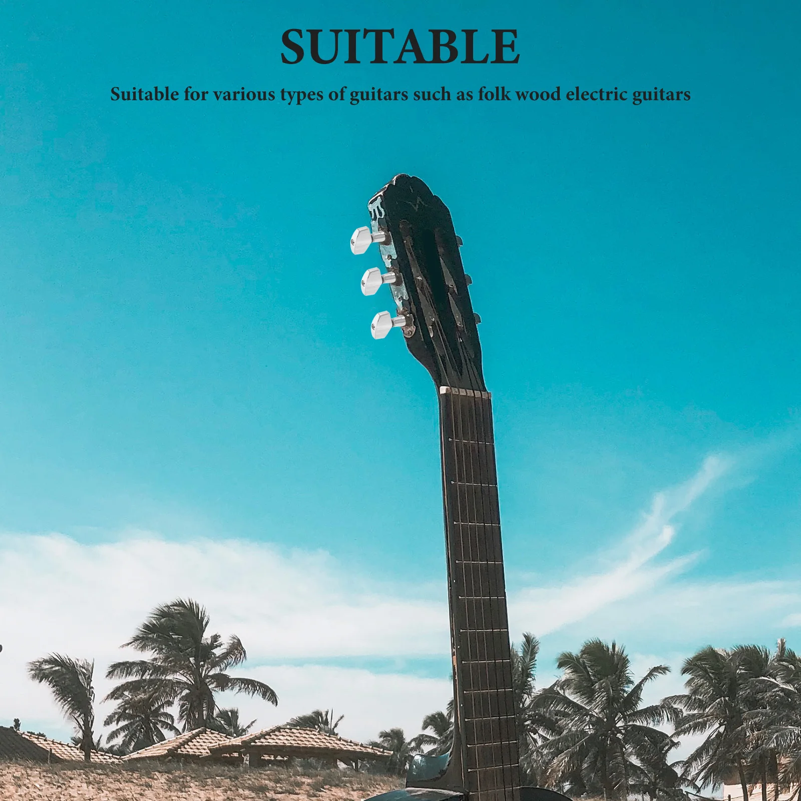 

6Pcs Guitar Tuning Pegs Ergonomic Design Efficient String Tension Adjustment Sturdy Construction Acoustic Electric Folk Guitars