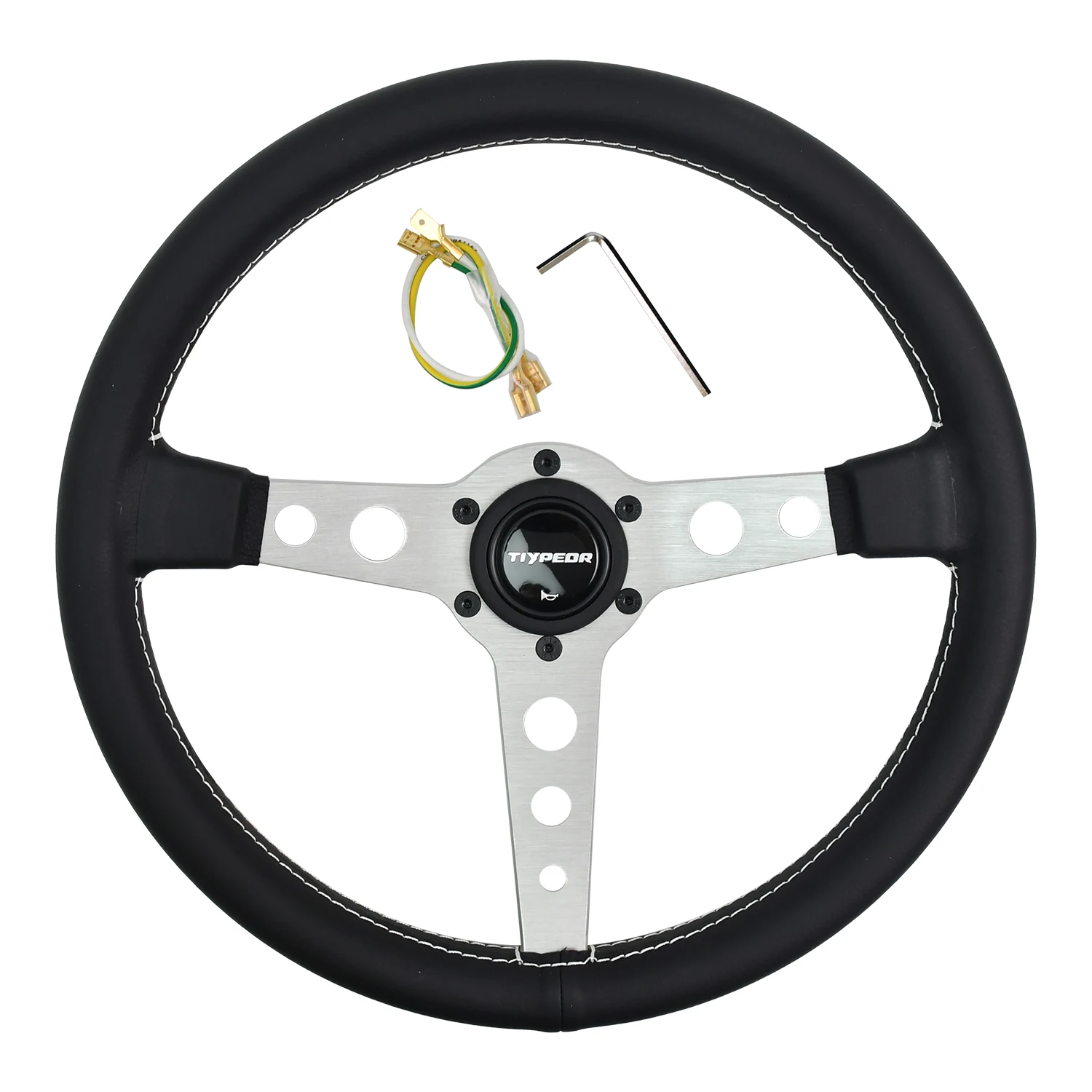 Tiypeor Volante 350MM Steering Wheel Microfiber Leather Sport Drifting Steering Wheel