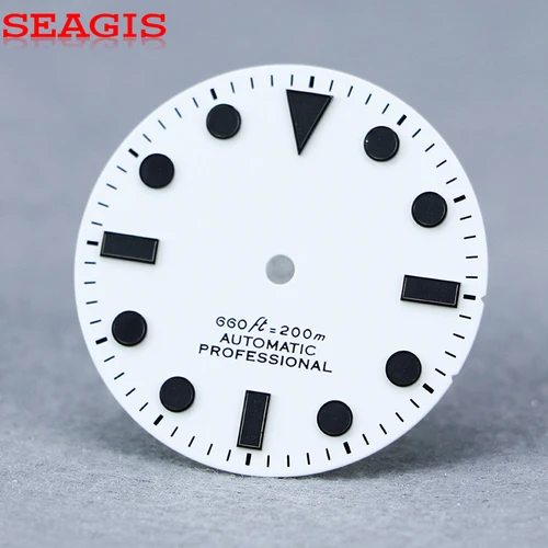 Imagen 2 del producto SEAGIS 28,5 mm NH35 Esfera blanco mate Negro Lume para Skx007 Sin logotipo