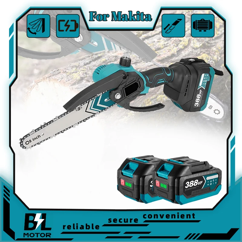 

8 Inch Cordless Electric Saw Brushless Pruning Chainsaw Woodworking Saws Power Tool For Makita 18V Battery Pin