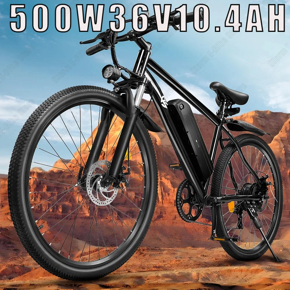 Electric Bicycle 500W Motor 36V10.4AH Battery 27.5-inch thin tire Mountain  Snow Electric BIke urban transportation E- Bicycle