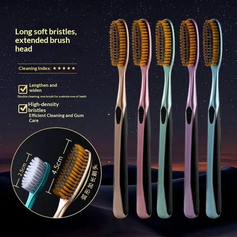 1/2/5 Pcs Adult Toothbrush Head U-shaped Extended Widened Individual Packing Advanced Soft Bristle Brush Teeth Oral Cleaning