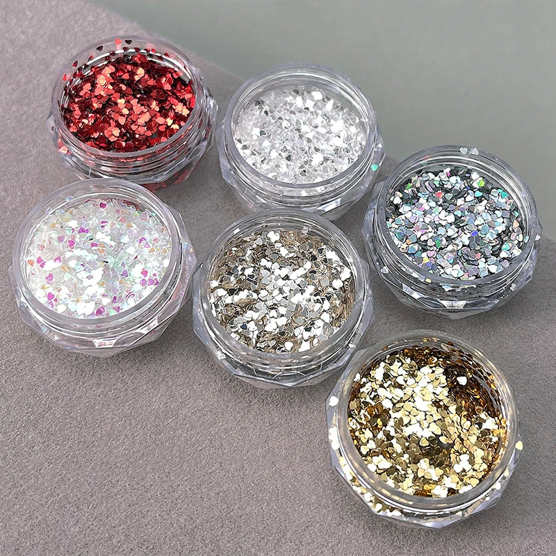 Mini Sparkling Heart Star Nail Glitter Sparkling Pentagram Nail Decoration Nail Salon Design Accessories DIY Nail Art Design