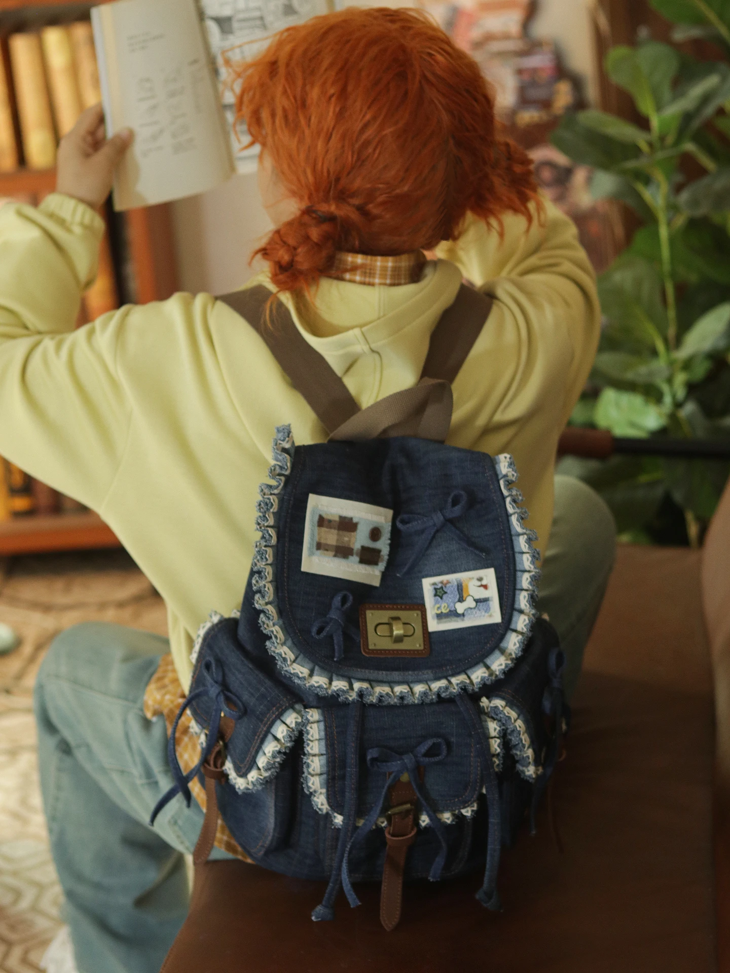 Original Design Large Capacity Denim Backpack for Commuting And Class College Students Versatile Daily Use Backpack