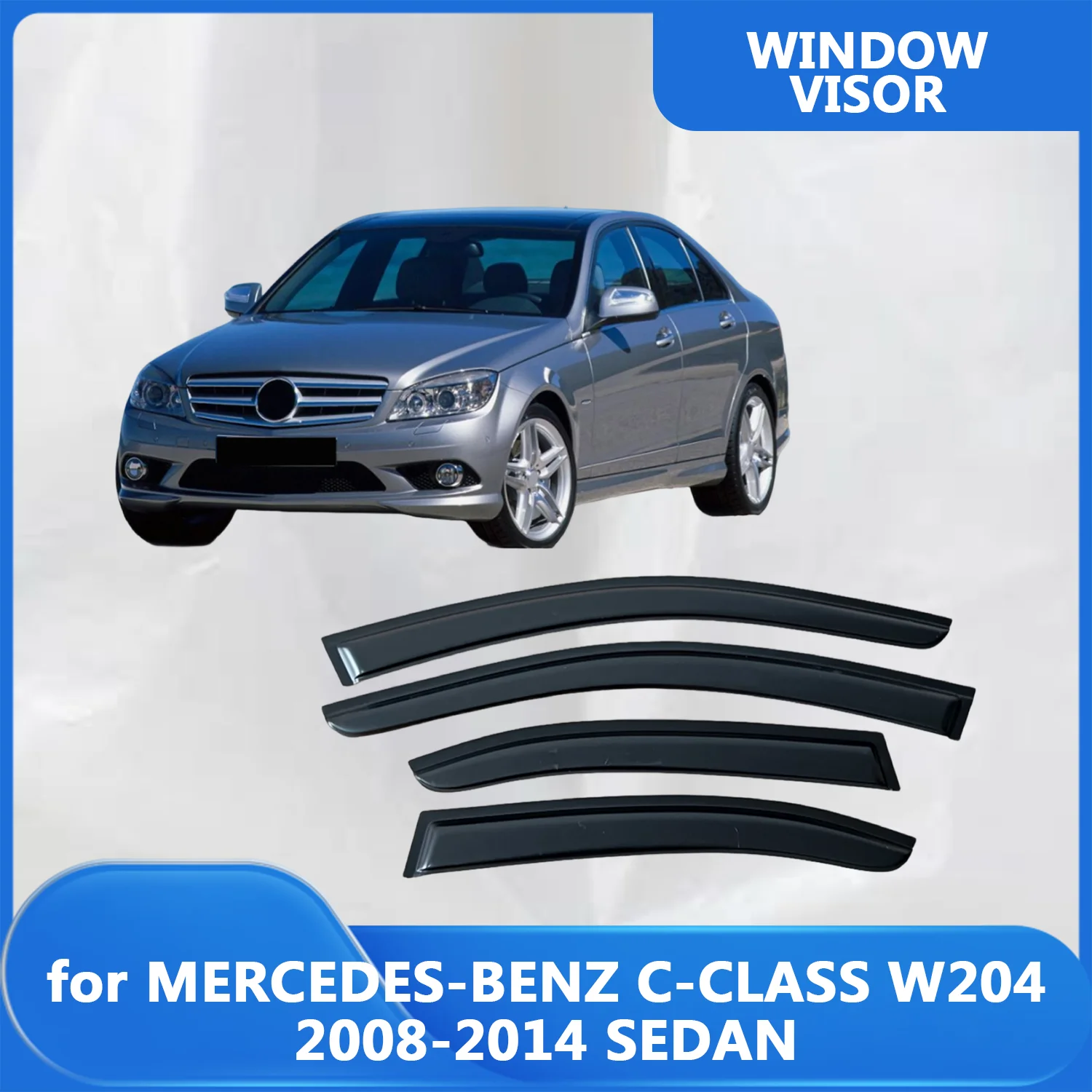 

Window Visor for MERCEDES-BENZ C-CLASS W204 SEDAN 2008 2009 2010 2011 2012 2013 2014 Wind Deflectors Rain Guards Door Visor
