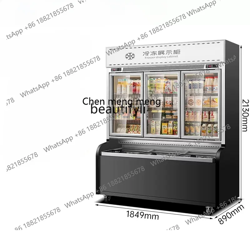 New arrive Convenience Store Outstretched Cabinet Commercial Supermarket Ice Cream Ice Cream Durian Drink Freeze Storage Display