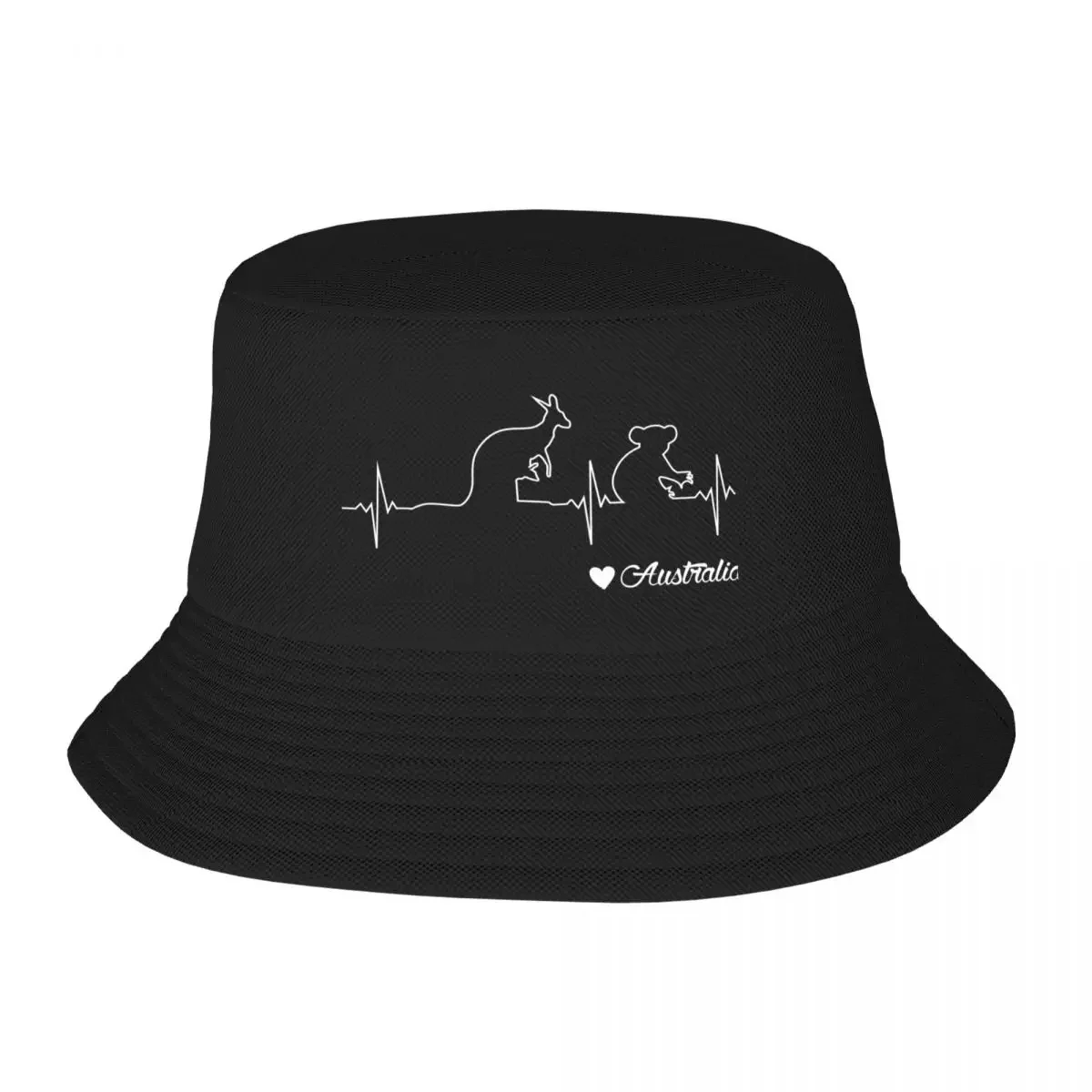 Australia Kangaroo and Koala Heartbeat Draw Gift Bucket Hat funny hat Rugby Beach |-F-| Men Wear Women's