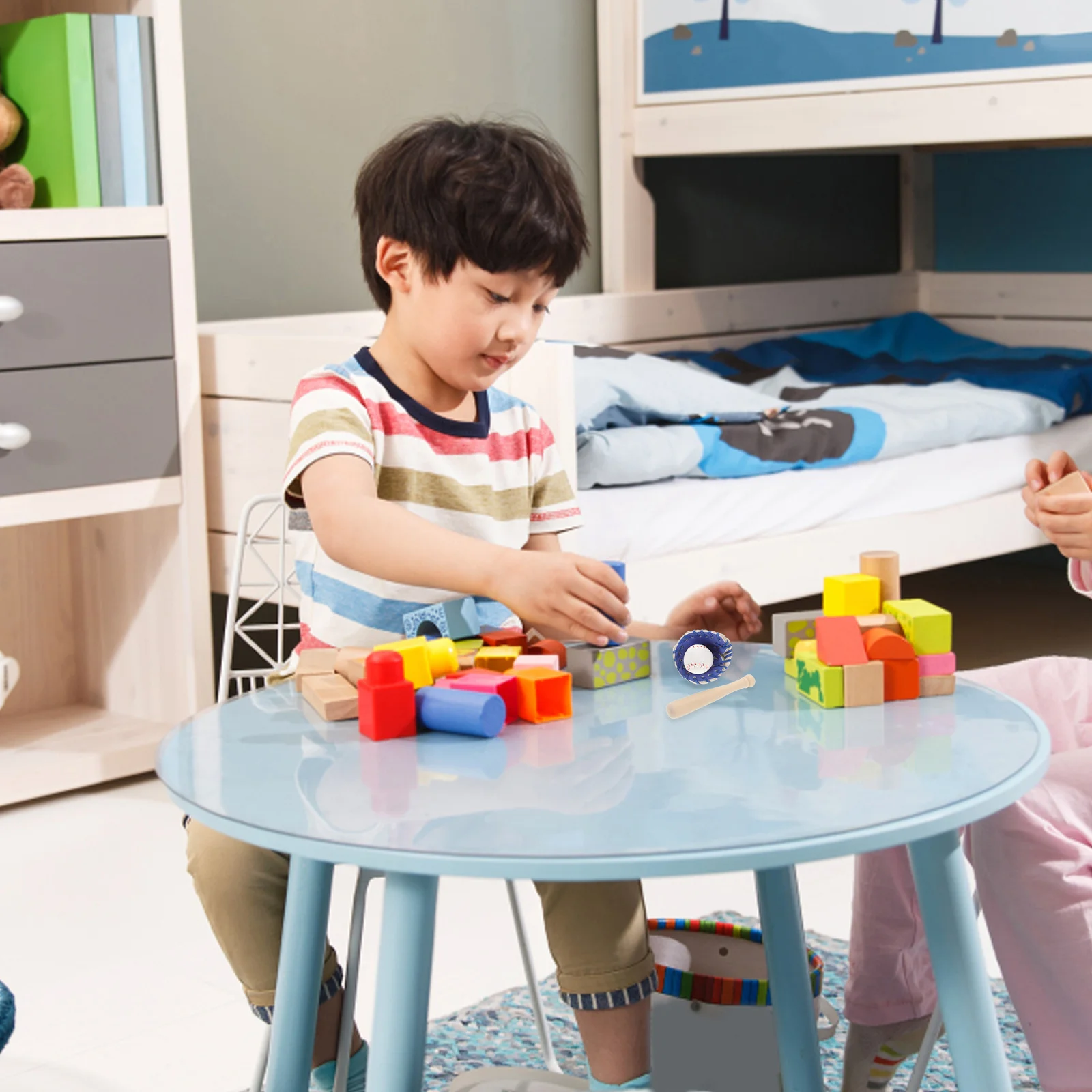 สามชิ้นชุด PU ไม้ของเล่นลูกบอลกีฬา Miniatures แบบพกพาสนุกตกแต่งการออกแบบที่ทนทาน Bright