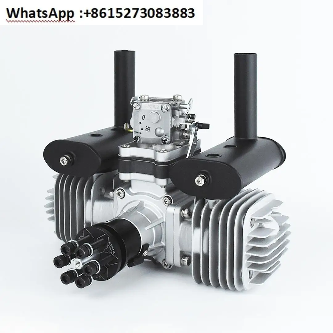 

123cc-T model aircraft gasoline engine, opposing twin-cylinder two-stroke fixed-wing engine