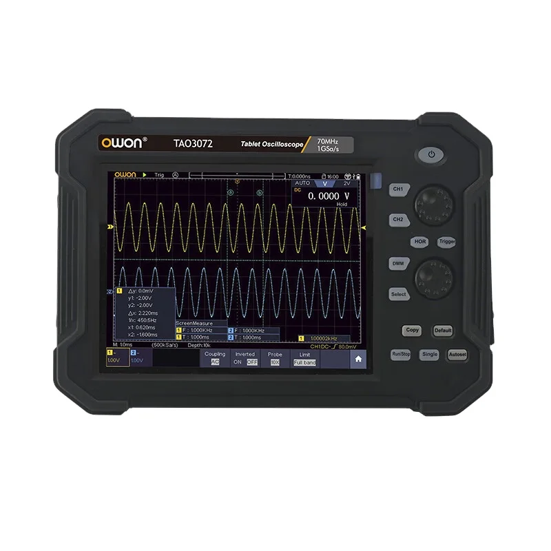 Owon  8-inch 100Mhz 1Gs/s handheld tablet oscilloscope waveform TAO3104 automotive oscilloscope intelligent touch