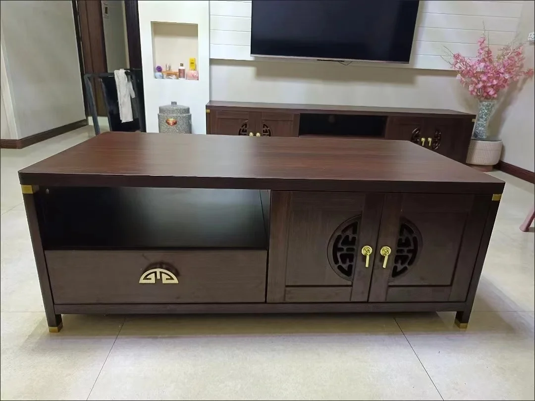 # Moderner Holz-Konsolentisch Fernsehtisch Couchtisch und TV-Ständer-Set mit Stauraum für Wohnzimmer Wohnmöbel