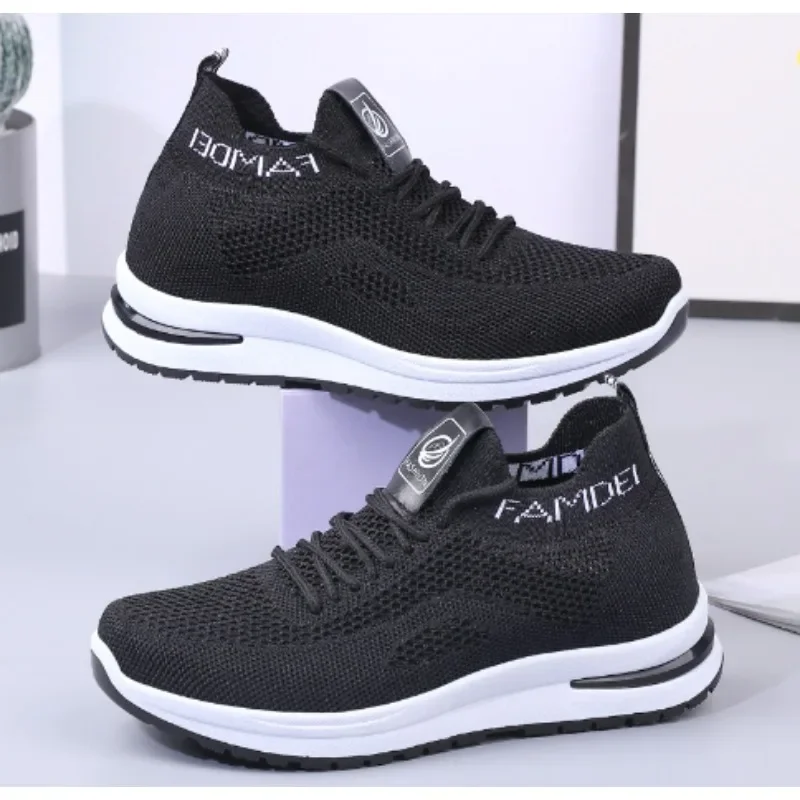 Hide Heels Fashion Sneakers for 2023 Women Breathable Spring Platform Lace Up Fashion Causal Vulcanized Footwear Chunky Luxury