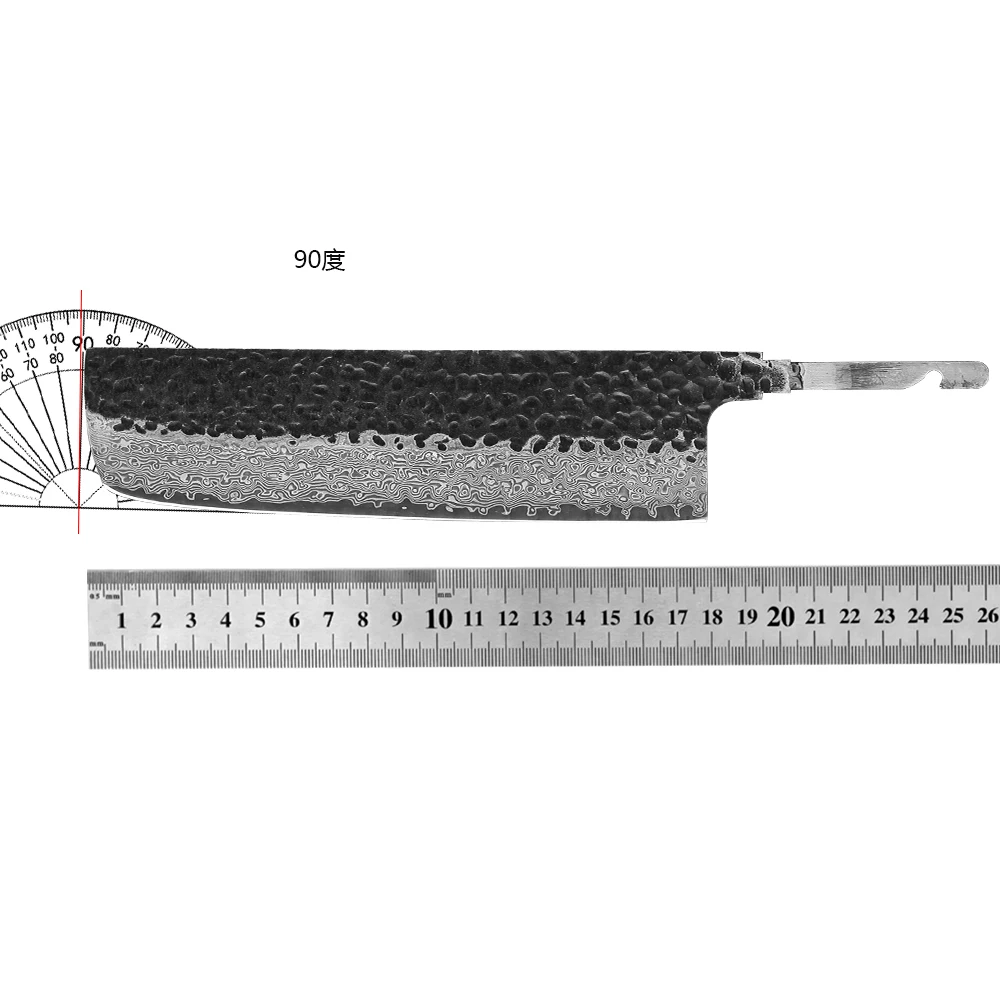 Imagem -03 - Japonês Nakiri Mão Forjada Facas Chef Lâmina em Branco Faça Você Mesmo Aço Damasco Faca de Cozinha Vg10 Fabricação de Faca Artesanal