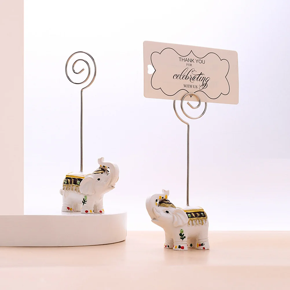 

2pcs Holder Resin Multi-Function Memo Clip Desktop Picture Stand Party Supplies Photo Display Reusable Message