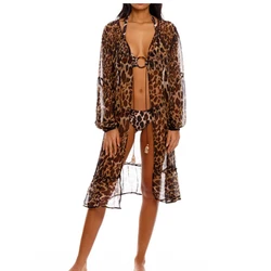 Reversible Leopard Print Micro Bikini Halter Strap Sexy Swimsuits Luxury Female Swimwear Two Sides and Cover-ups Short Dress