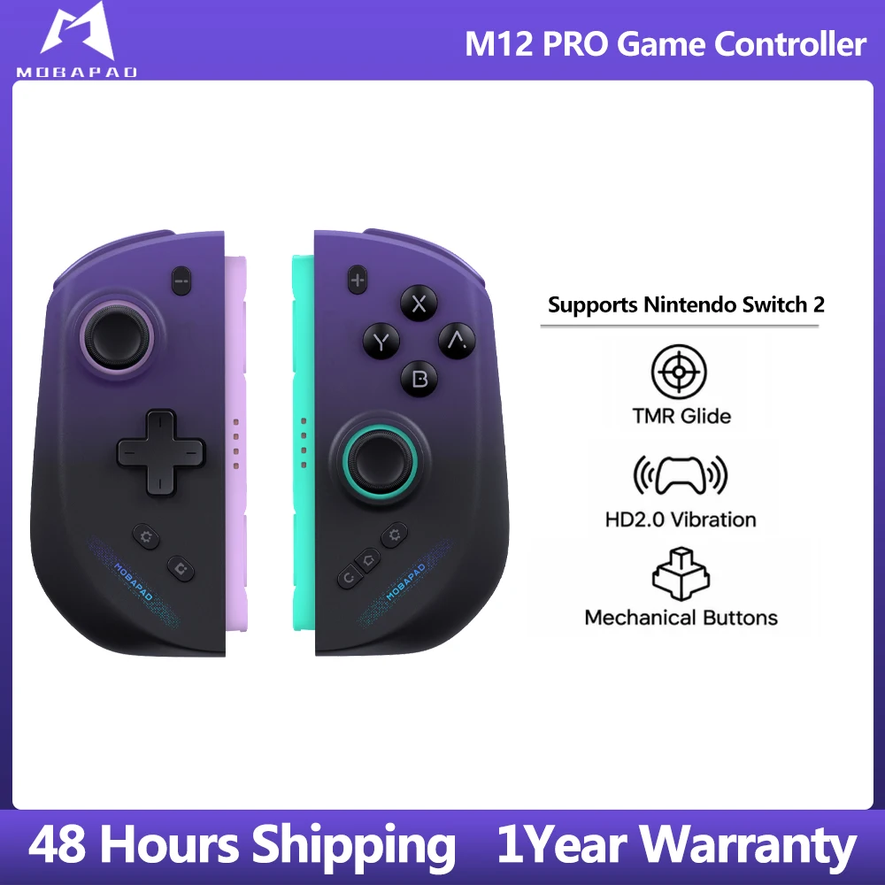 MOBAPAD M12 Pro Split Game Controller for Nintendo Switch 2，Bluetooth/Wired 9-Axis Motion Gamepad with TMR Joysticks for NS 2