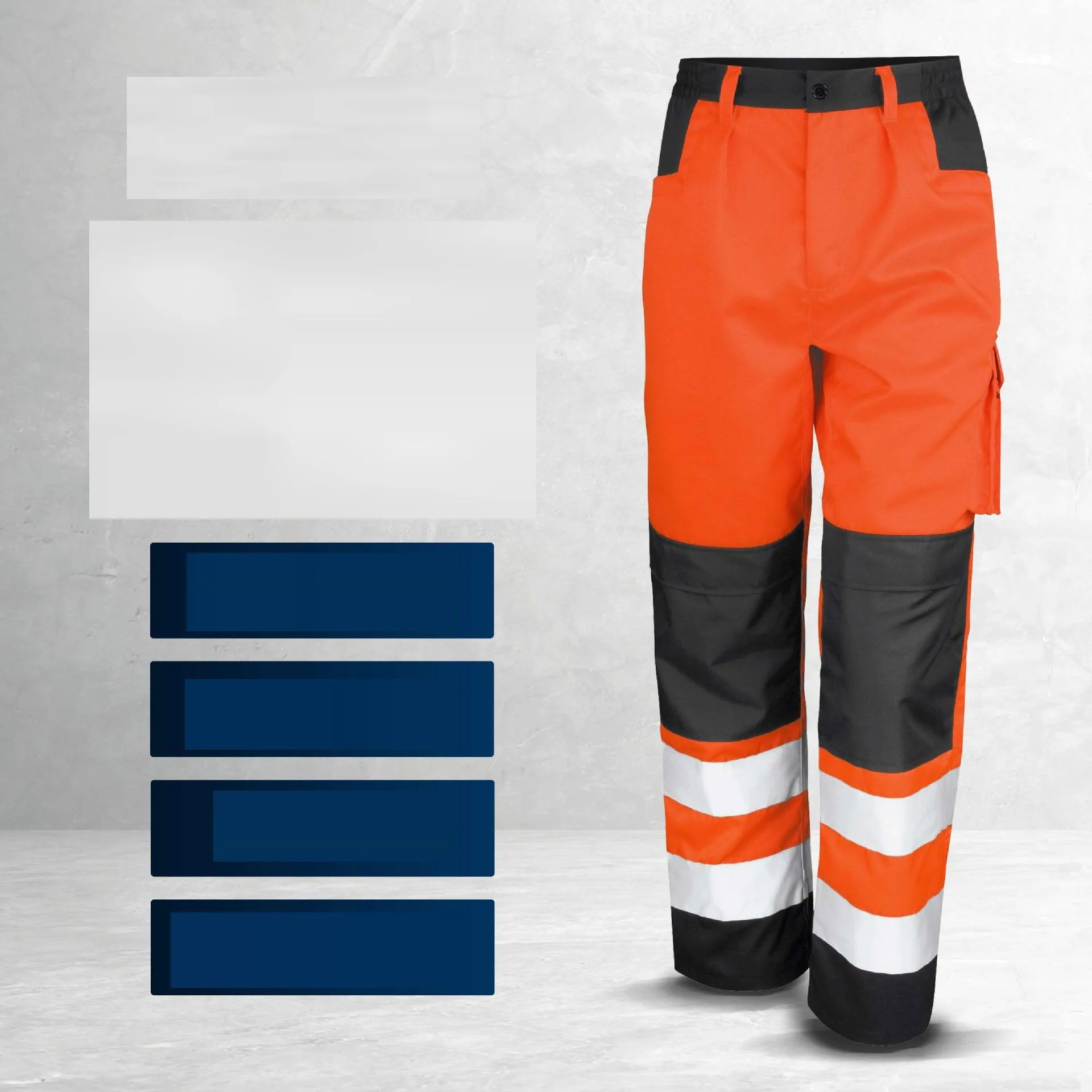 Fashion Men Road Working Pants High Visibility Reflective Casual Pocket Safety Work Casual Trouser Pants Coal Miner Construction