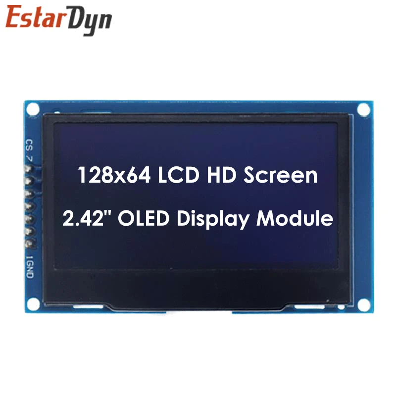 Imagem -04 - Módulo de Exibição Oled para Arduino Uno r3 Interface Serial 242 Polegadas Tela Lcd hd 128x64 Ssd1309 Pinos Spi Iic I2c