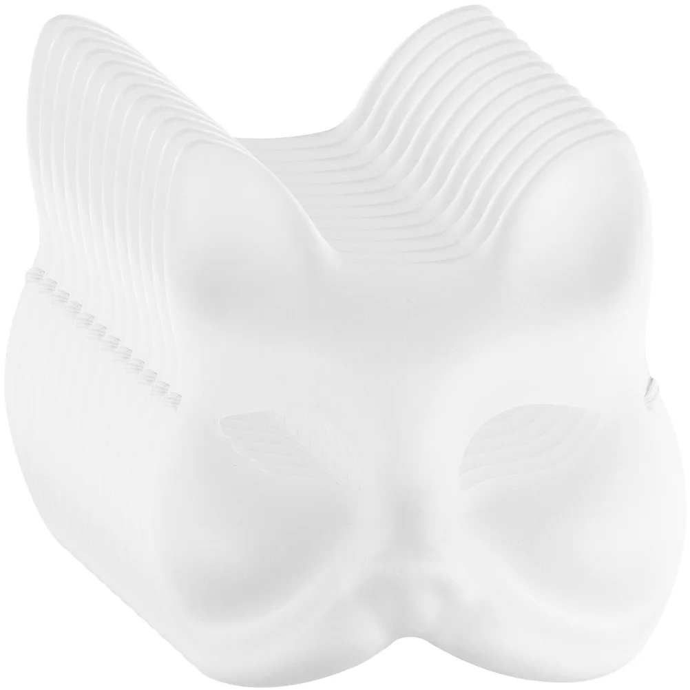 

12pcs Fox Mask Japanese Half Mask Blank Diy Mask Half Fox Mask Blank Prop Animal Masks For Parties Shows and Halloween