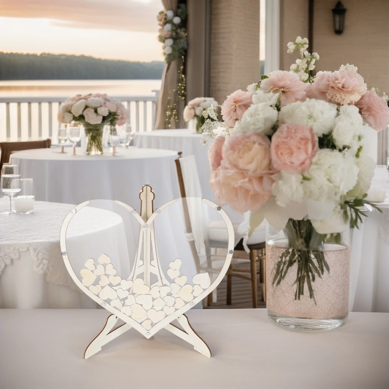 

Rustic Wedding Guest Book Wooden Heart Drop Box Keepsake Storage Blank Hearts Special Occasions Guest Drop Box