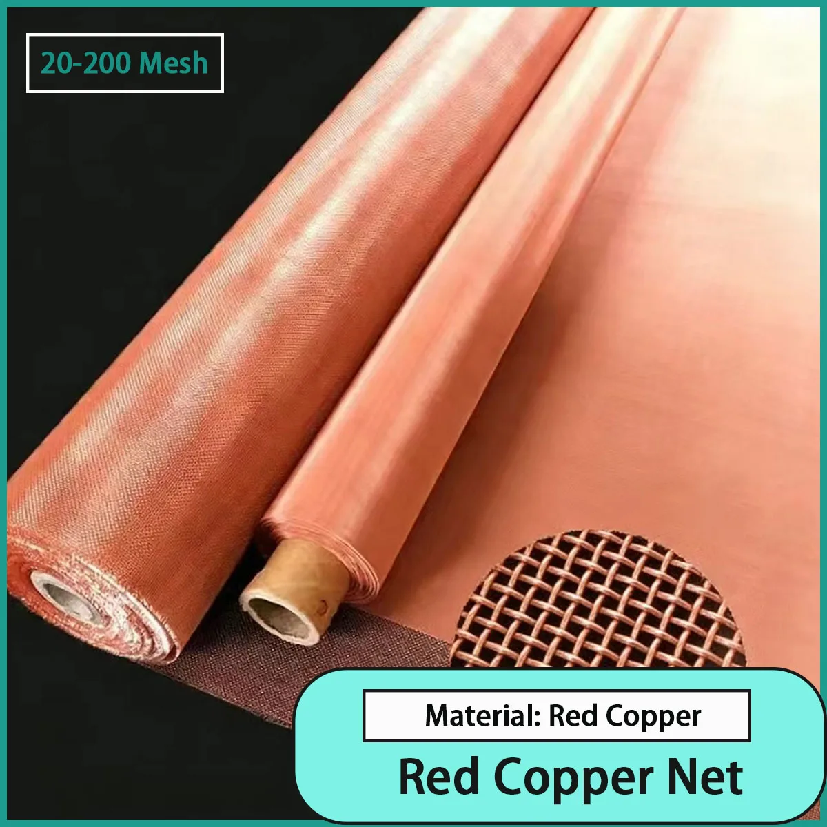 20-200 mesh red copper mesh is used for electromagnetic shielding, heat dissipation and flow guidance, precision filtration, etc