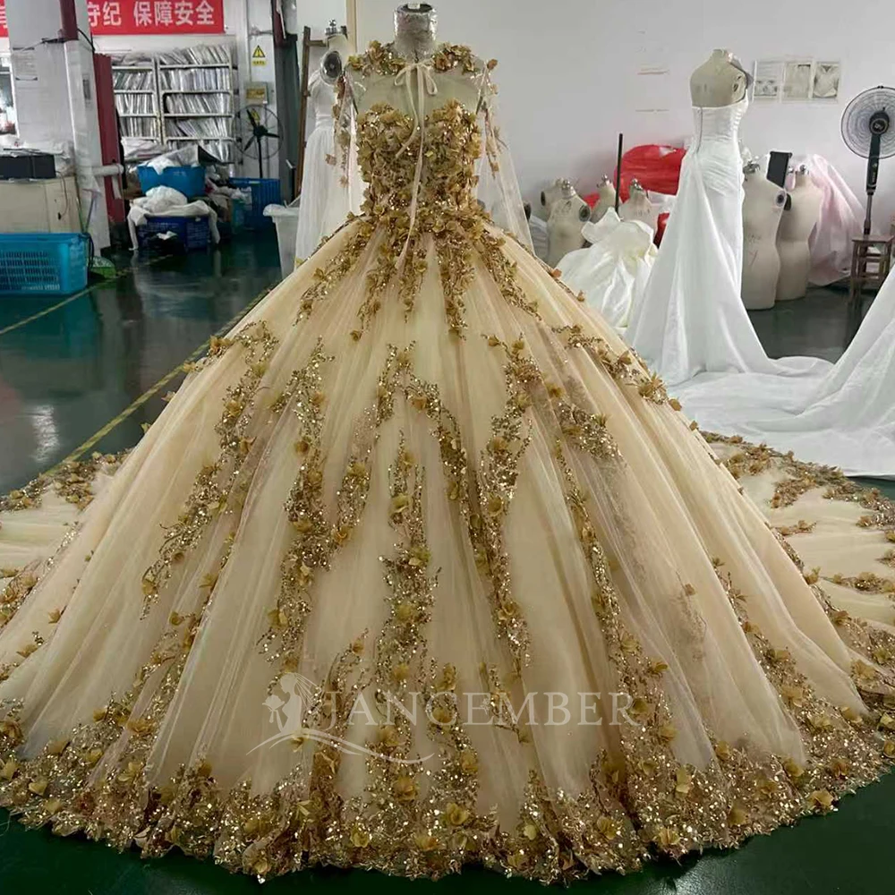 New Attractive Ball Gown 15 Ans Quinceanera Strapless Flower Appliques Customized vestidos de 15 años quinceañeras Lace Up Back