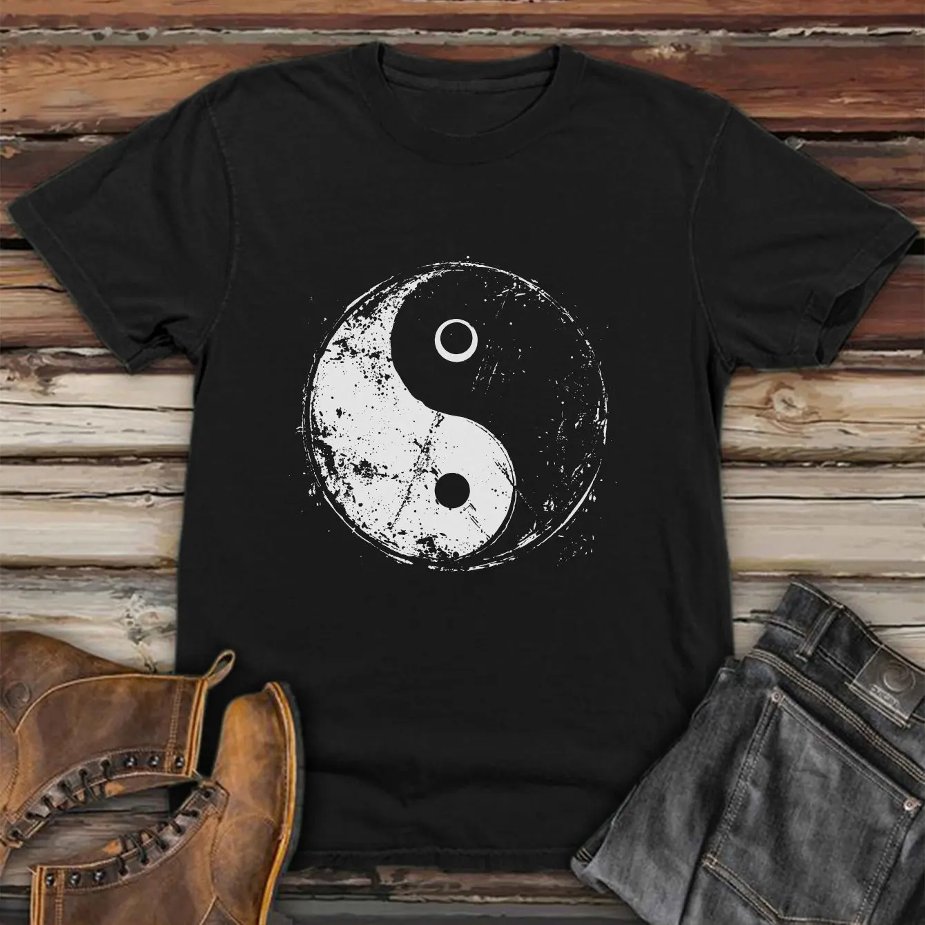 Camiseta gráfica para hombre, informal, 100% algodón, manga corta, holgada y cómoda, estilo moderno.