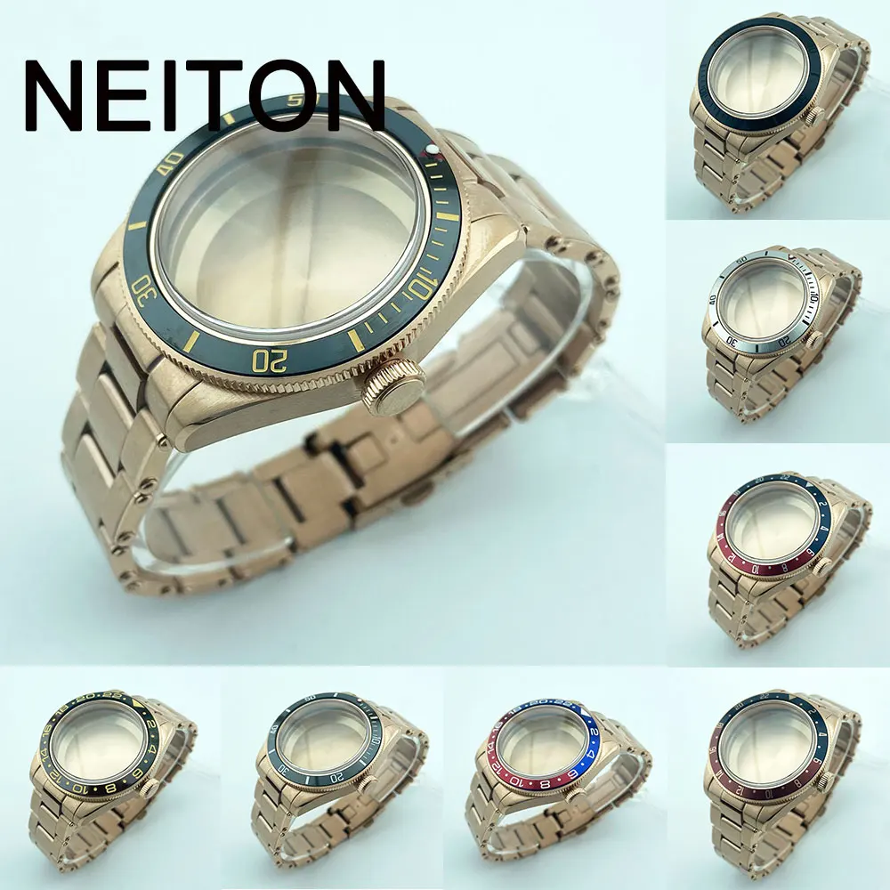 

NEITON 39mm sapphire glass rose gold case fit NH35 NH36 movement