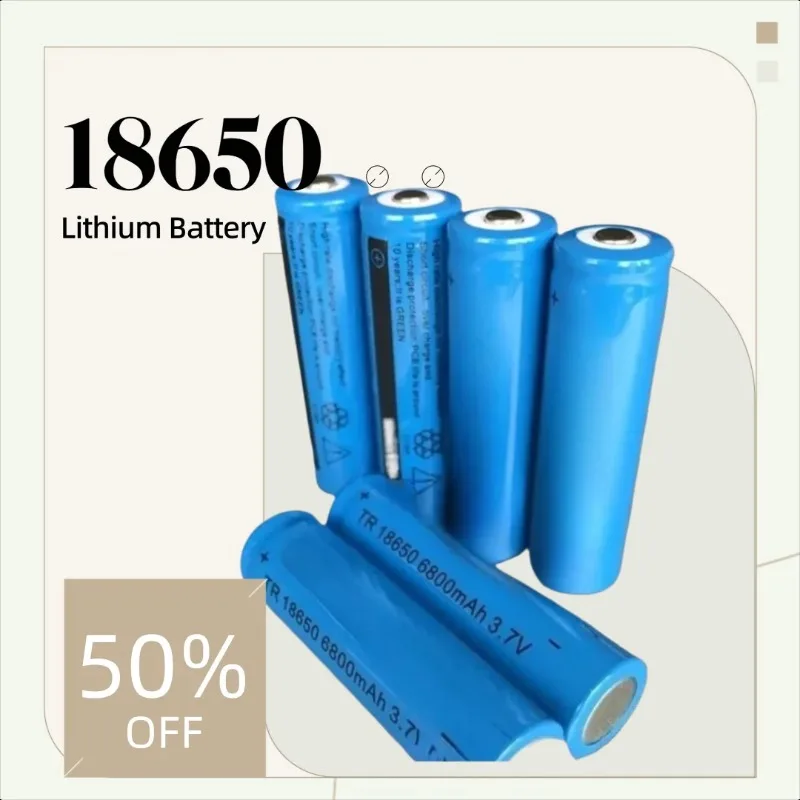 

18650 Blue Lithium Battery 6800mAh 3.7V Lithium Battery Flashlight