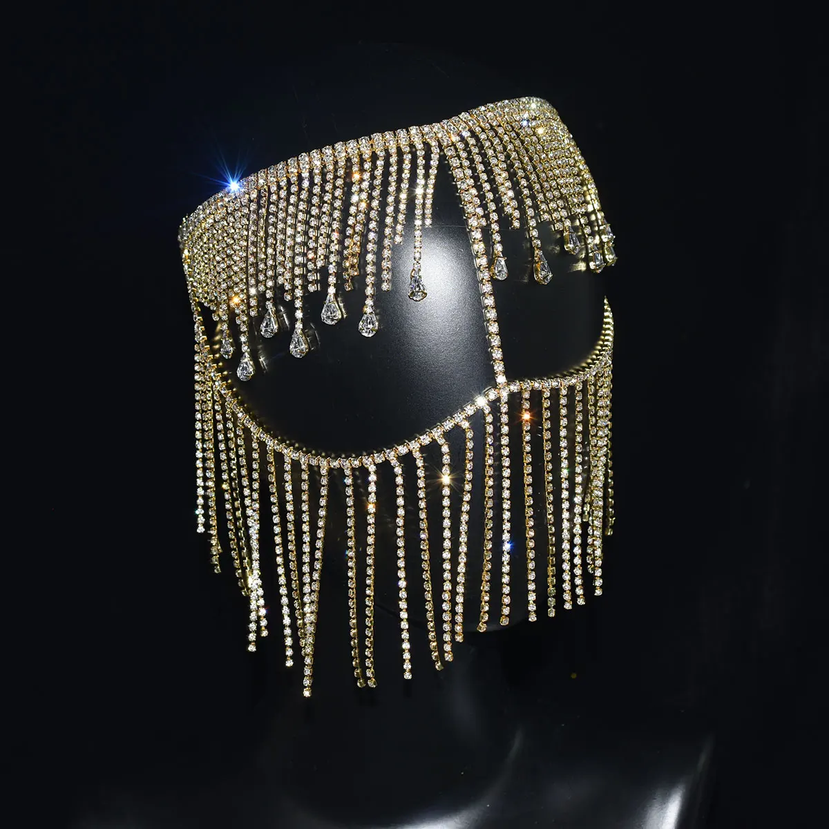 Birthday Gift Hair Accessories Sparkling Rhinestone Halloween Mask Exotic Makeup Masquerade Ball Tassels Curtain