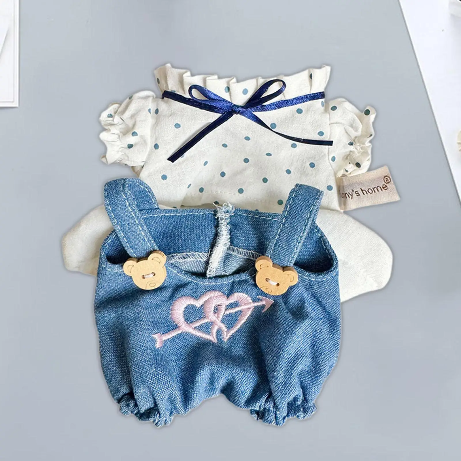 2 Pieces Doll Clothes Accessories Casual Outfits for 15cm Plush Duck Dolls Girls Dolls Boy Dolls Children's Gifts New Year Gifts