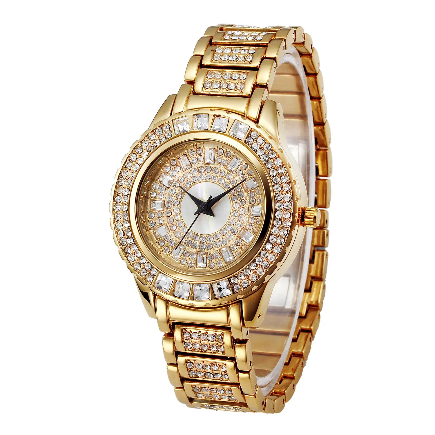 Ladies Gold Party Watches Women Diamond Fashion China Watches Luxury Brand Golden Clock For Female Quartz Watch