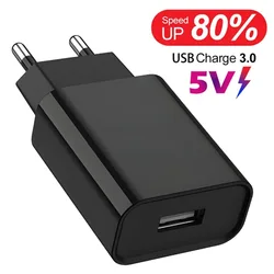 USB Charger Fast Charging EU Plug Mobile Phone Charger Power Adapter For Samsung Huawei Xiaomi Phone Adapter Travel Wall Charger