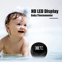 HD LED Display Baby Bath Thermometer Instant Results Rechargable Digital Water Temp Reader Round Water Temperature Gauge