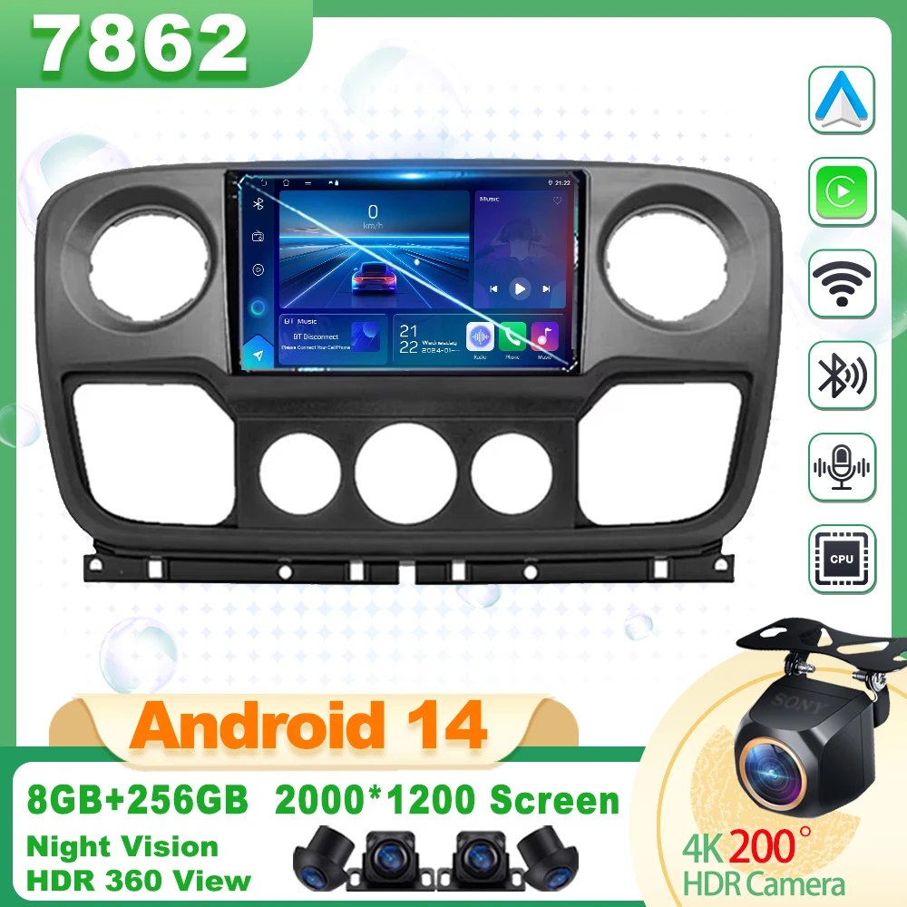 Android Radio For Renault Master Opel Movano 2010 - 2021 Car Radio Player Android 13 GPS Navigation Touch Screen No 2din DVD DSP