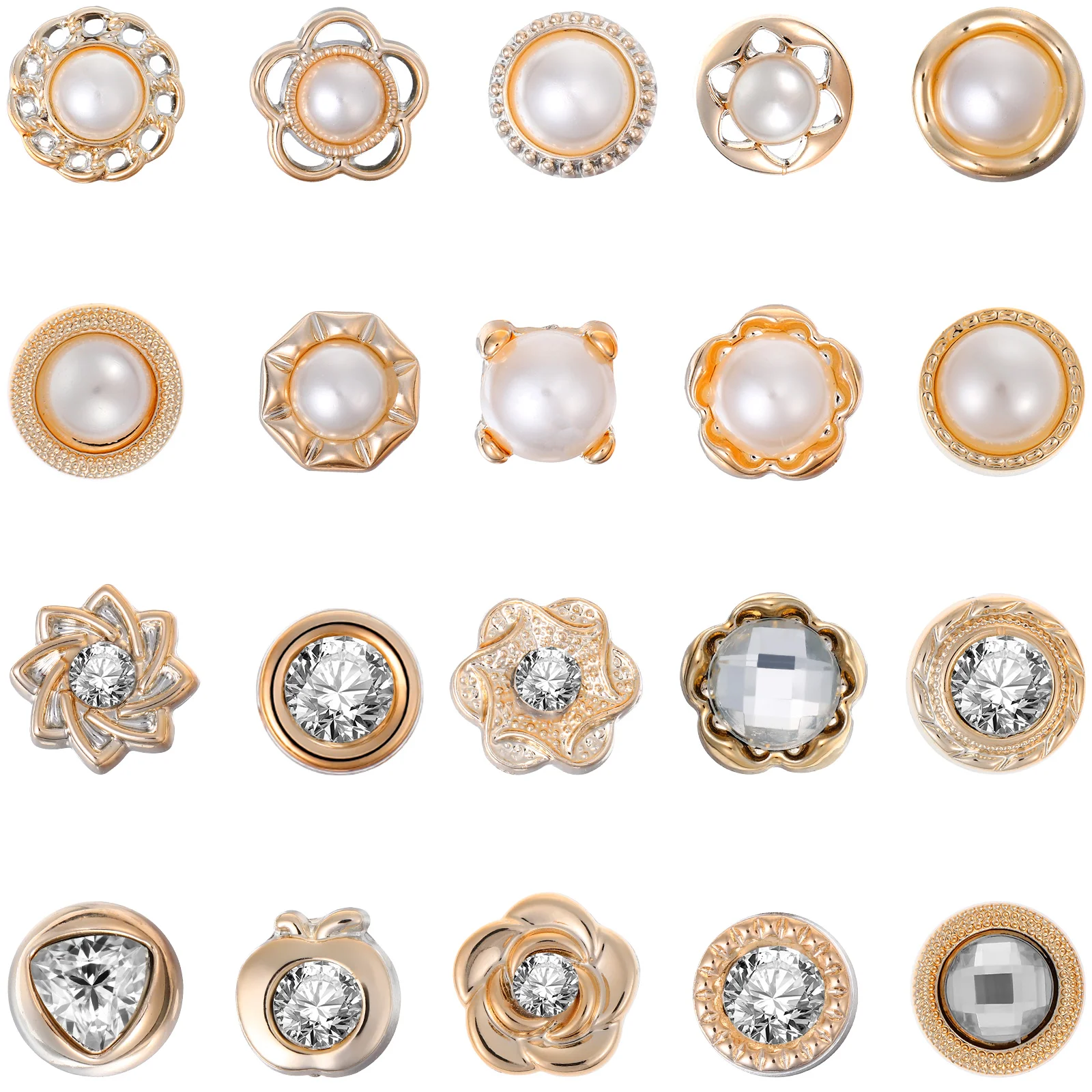 40 Pcs Anti-exposure Button Concealed Buckle Brooch Buttons Pearl Pins Extender for Pants Clothes