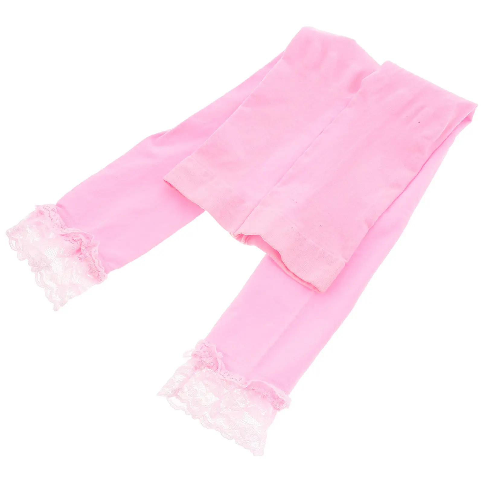 Girls Lace Waistband Leggings Children Summer Yoga Pants Casual Stretch Kids Fitness Sports Daily Wear Black Kids Sweatpants