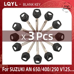 3Pcs Blank Key Replace Uncut Keys For SUZUKI Anti-theft lock Ignition key AN650 AN250 AN400 Sj50 V125G V125S V50 AG50 60