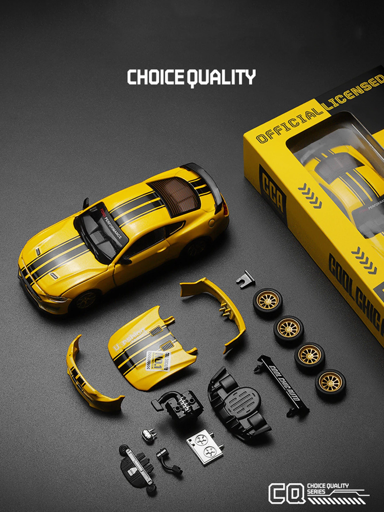 1: 42 simulação liga de zinco Ford Mustang GT2018 carro modificado, modelo estático, carro de presente colecionável de metal