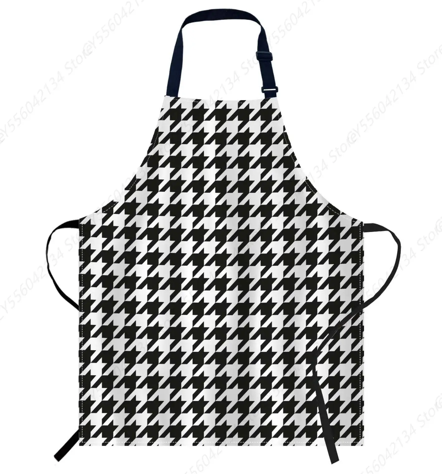 

Черно-белый современный клетчатый фартук, регулируемый фартук для приготовления пищи, шеф-повара, женские и мужские фартуки для домашней кухни, ресторана,