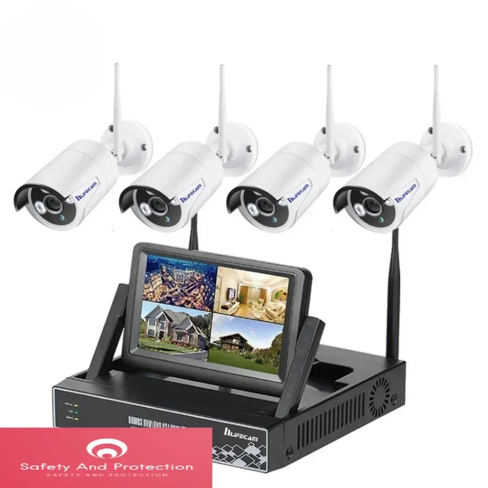 

Wireless Wifi Surveillance NVR Kit 8ch 7" LCD Screen CCTV HD 1080P Outdoor Waterproof Security Camera System Tuya APP