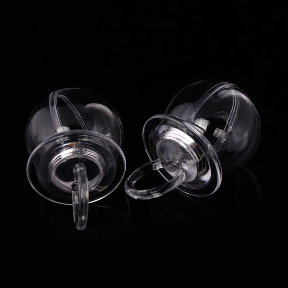 

24pcs Transparent Candy Boxes Clear Plastic Pacifier Shaped Containers Wedding Party Favors Gift Treat Box DIY Craft Storage