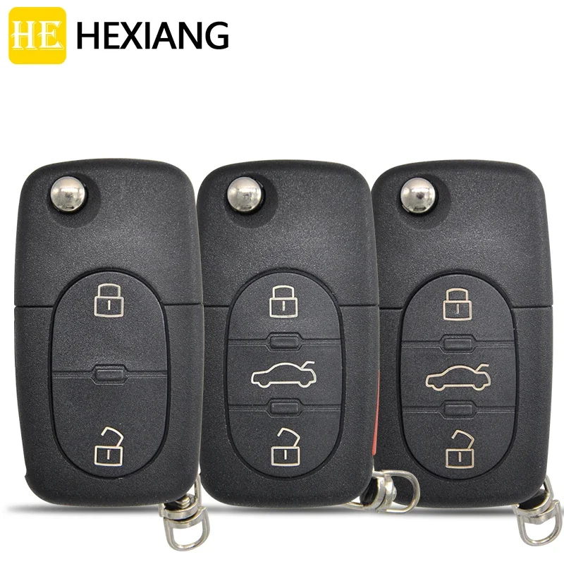 

HE Xiang Car Remote Control Key For Audi TT A3 A4 A6 A8 Q5 Q7 Quattro ID48 Chip 4D0837231A 433MHz Replacement Flip