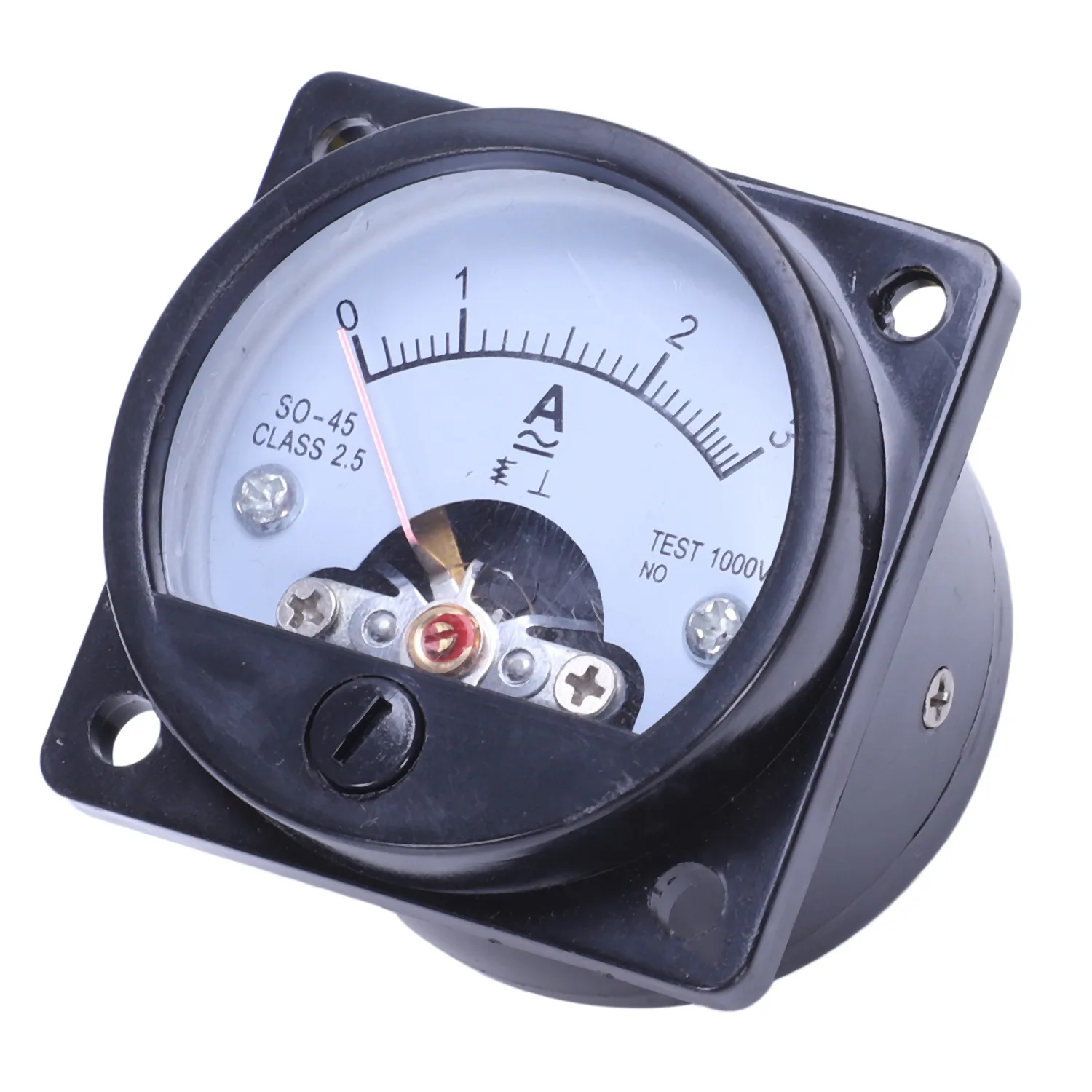 AC 0-3A Round Analog Panel Meter Current Measuring Ammeter Gauge Black Vogue