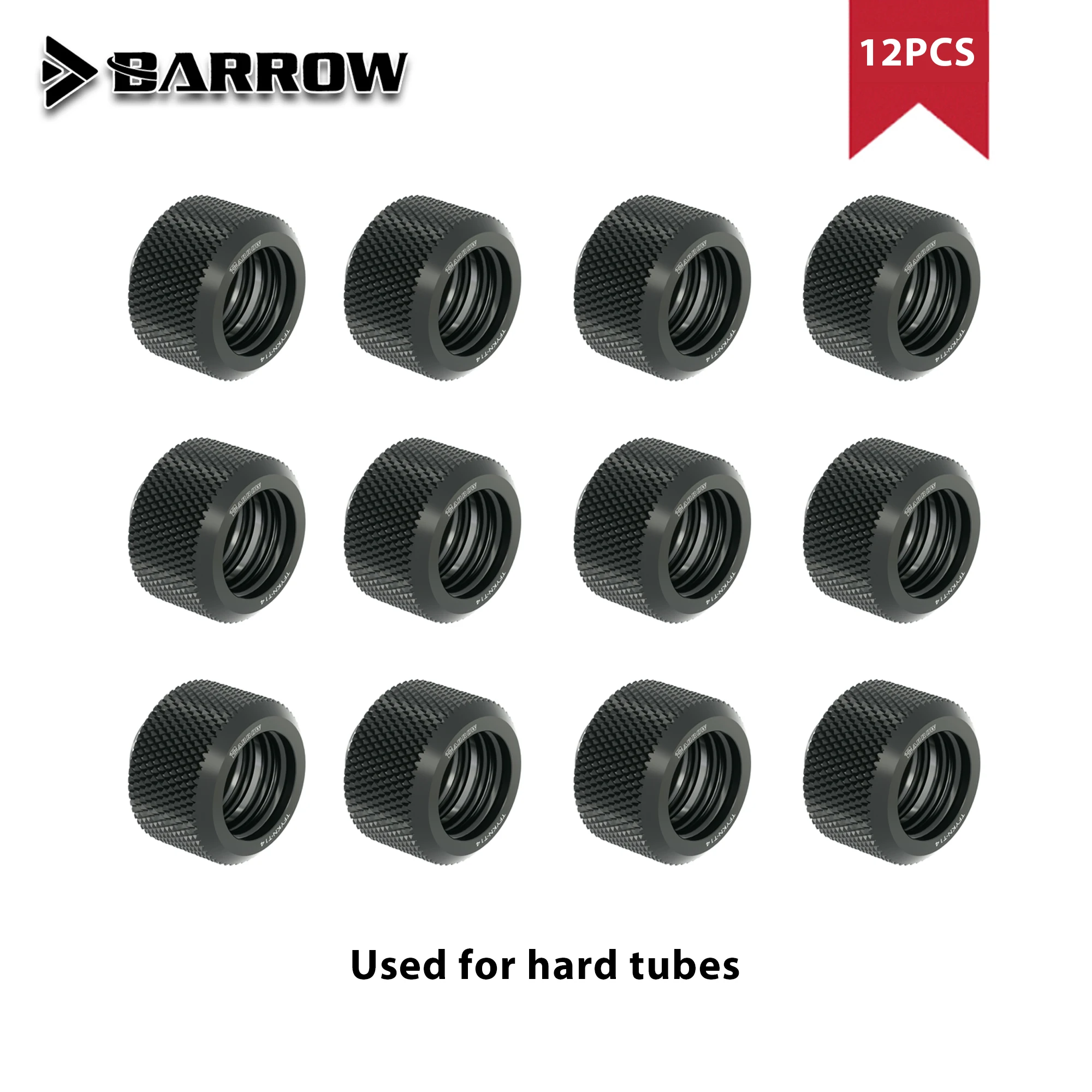 Barrow 12 szt. G1/4 "gwint OD12/14/16mm zestaw dołączek do twardych rur Adapter zapobiegający wyłączaniu złącze kompresyjne do chłodzenia wodą komputera — zdjęcie produktu 7